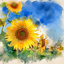 Load image into Gallery viewer, Sunflower Watercolour Style Greetings Card