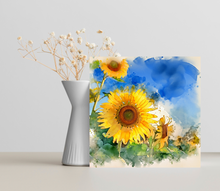 Load image into Gallery viewer, Sunflower Watercolour Style Greetings Card