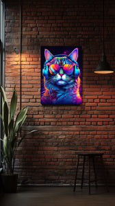 Psychedelic Cat | Digital Wall Art | Home Decor | Cat Poster