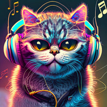 Load image into Gallery viewer, Funky Musical Cat Greeting Card
